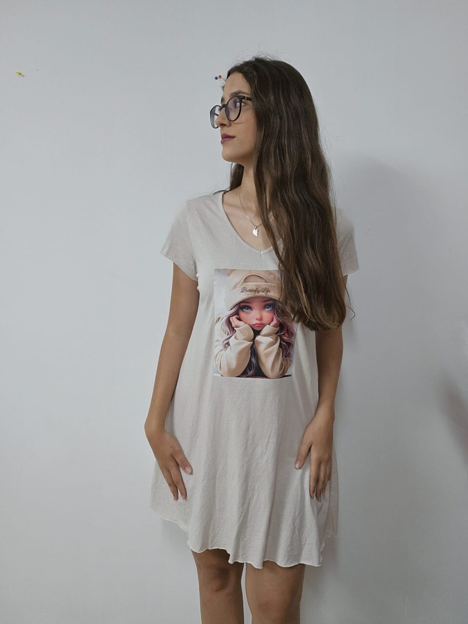 Vestido chica beige