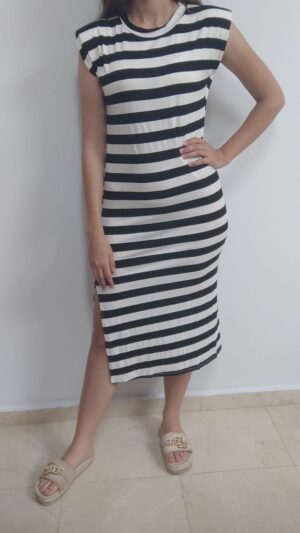 vestido rallas negro